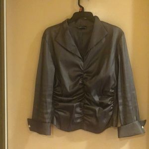 JS Boutique Steel Gray ruched blouse